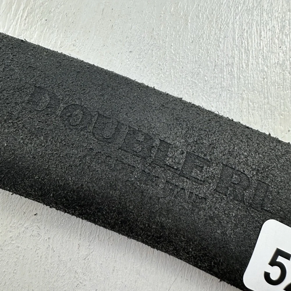Double RL RRL Roughout Garrison Belt Men 42 Black Suede Leather Distressed 44 46